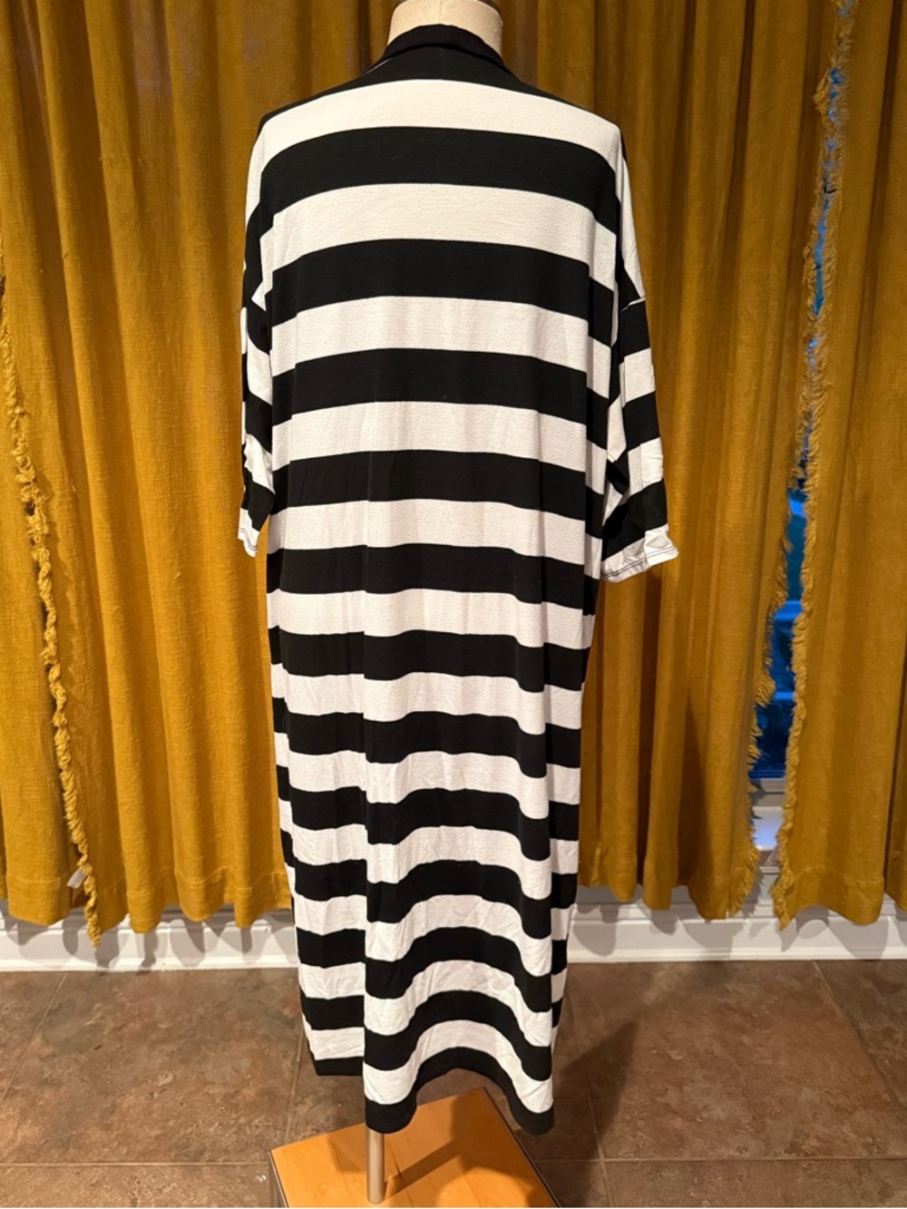 Dressed in LALA Black & White Striped Midi Dress - Picture 3 of 5